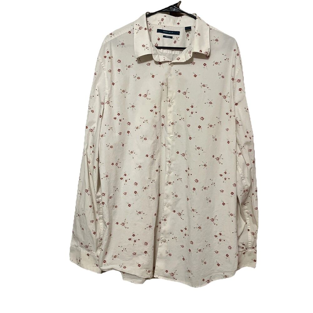 PERRY ELLIS Mens Ditsy Floral Print Button Up Shirt 3XLT